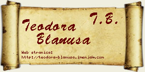 Teodora Blanuša vizit kartica